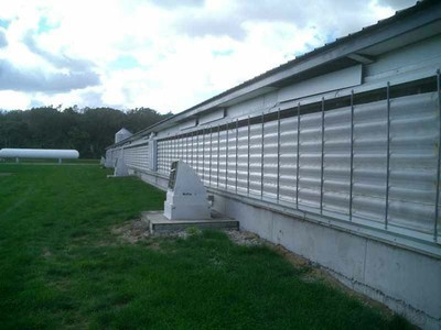 outside wall of barn